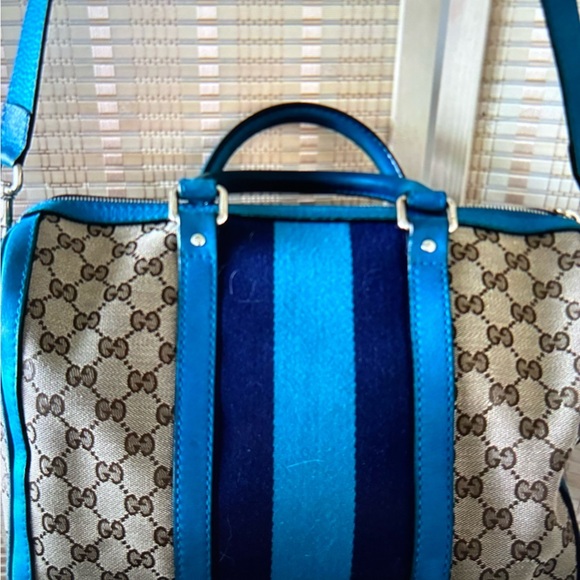 Gucci Handbags - Gucci Vintage Web Boston canvas bag